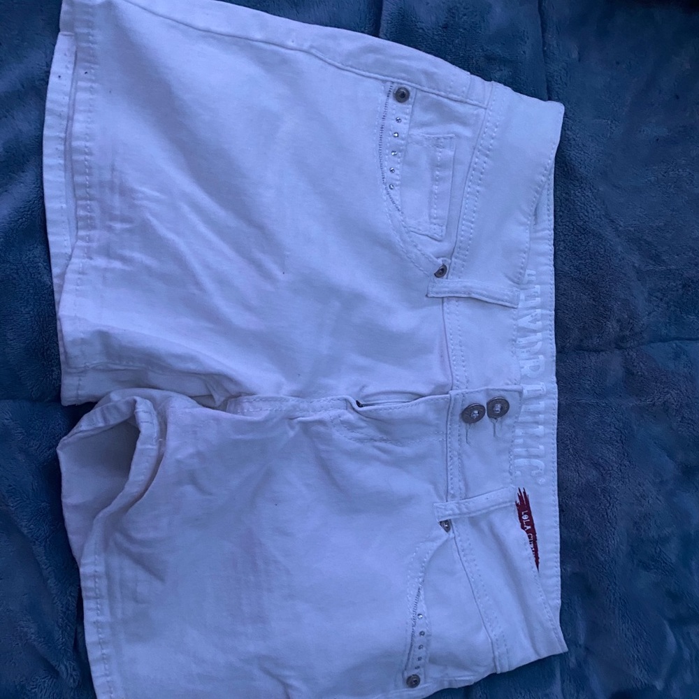 white jean shorts